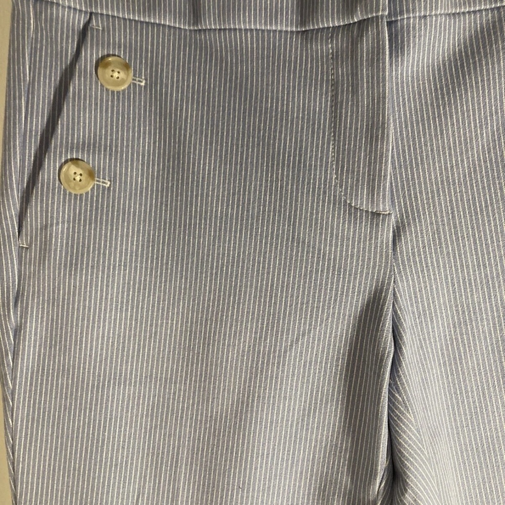 NWT LOFT Riviera Marisa Fit Sailor Pants Blue Stripe Ankle Dress Pants Sz 4 - Picture 3 of 4